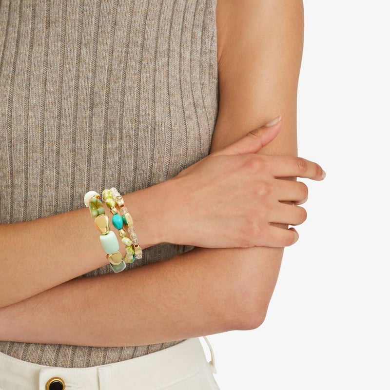 Aigrnc Boho Beaded Stretch Bracelets For Women Stackable Crystal Gold Plated Beaded Bracelets Set Trendy Handmade Friendship Braeclet Jewelry Gifts - Image 5